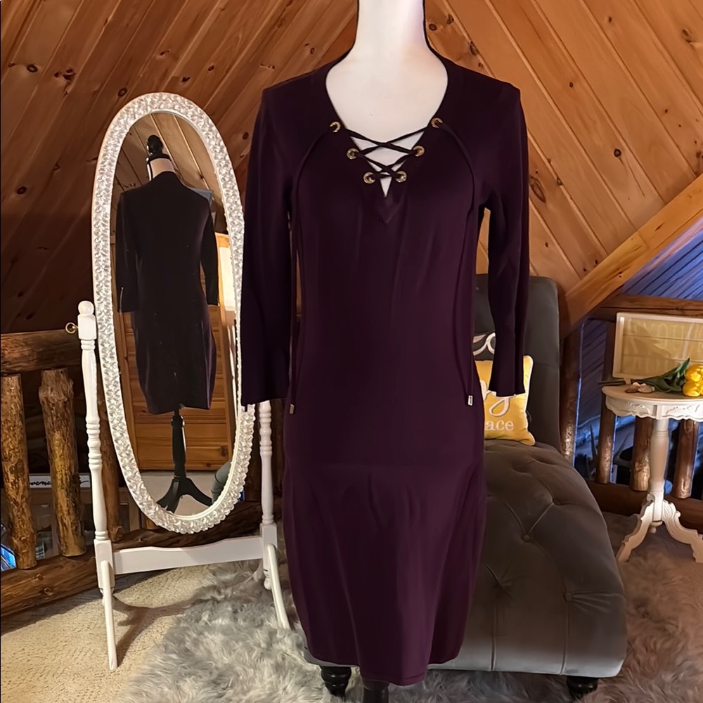 Purple Calvin Klein Sweater Dress